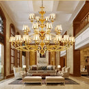 GobekUsa Copper Villa Chandelier Retro Staircase Lighting Home Decor