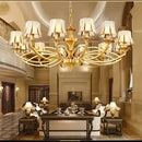 GobekUsa Copper Villa Chandelier Retro Staircase Lighting Home Decor