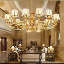 GobekUsa Copper Villa Chandelier Retro Staircase Lighting Home Decor