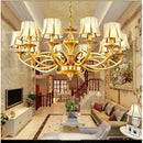 GobekUsa Copper Villa Chandelier Retro Staircase Lighting Home Decor
