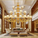 GobekUsa Copper Villa Chandelier Retro Staircase Lighting Home Decor