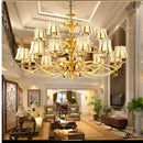 GobekUsa Copper Villa Chandelier Retro Staircase Lighting Home Decor