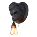 GobekUsa Gorilla Resin Wall Lamp: Modern Retro Animal LED Home Decor Bedside Lighting