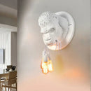 GobekUsa Gorilla Resin Wall Lamp: Modern Retro Animal LED Home Decor Bedside Lighting