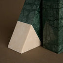 GobekUsa Green Marble Bookends Retro Travertine Holder Home Decor