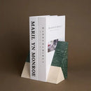 GobekUsa Green Marble Bookends Retro Travertine Holder Home Decor