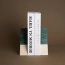 GobekUsa Green Marble Bookends Retro Travertine Holder Home Decor