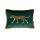 GobekUsa Embroidered Leopard Cushion Cover in Retro Green Velvet for Luxury Living Room