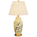 GobekUsa Country Flower Bird Ceramic Table Lamp Modern Simple Retro Bedroom Bedside