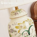 GobekUsa Country Flower Bird Ceramic Table Lamp Modern Simple Retro Bedroom Bedside