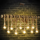 GobekUsa Retro Hemp Rope Exposed Bulb Pendant Light Fixture for Ceiling, Ideal for Restaurants - Flaxen Island Lighting