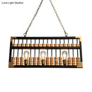 GobekUsa Retro Industrial Metal Abacus Pendant Chandelier - 3-Light Island Lamp for Bar/Restaurant