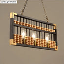 GobekUsa Retro Industrial Metal Abacus Pendant Chandelier - 3-Light Island Lamp for Bar/Restaurant