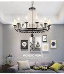 GobekUsa Crystal Chandelier: Retro Industrial Lighting for Living Room, Dinning Room Decor