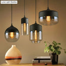 GobekUsa 1 Light Pendant Lighting Retro Industrial Style Glass Pendant Ceiling Lights for Restaurant