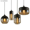 GobekUsa 1 Light Pendant Lighting Retro Industrial Style Glass Pendant Ceiling Lights for Restaurant