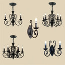GobekUsa Black Wrought Iron Loft Chandelier for Living Room, Bar, Restaurant - Retro Industrial Style