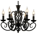 GobekUsa Black Wrought Iron Loft Chandelier for Living Room, Bar, Restaurant - Retro Industrial Style