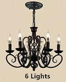 GobekUsa Black Wrought Iron Loft Chandelier for Living Room, Bar, Restaurant - Retro Industrial Style