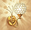 Retro industrial gold crystal wall lamp sconce for bedroom by Decorbites