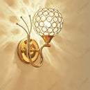 Retro industrial gold crystal wall lamp sconce for bedroom by Decorbites