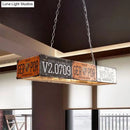 GobekUsa Retro Industrial Metal Pendant Light - 5 Bulbs - Rectangle Shape - Ideal for Dining Table