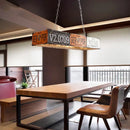 GobekUsa Retro Industrial Metal Pendant Light - 5 Bulbs - Rectangle Shape - Ideal for Dining Table