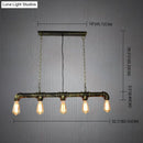 GobekUsa Retro Industrial Metal Tubular Island Pendant with Exposed Bulbs - 5-Light Island Lamp