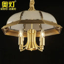 GobekUsa Iron Bronze Pendant Light Glass Retro Modern Living Room Lamp