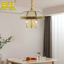GobekUsa Iron Bronze Pendant Light Glass Retro Modern Living Room Lamp