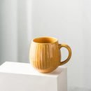 Retro japanese gradient glaze ceramic coffee mug kitchen ribbed cup by Decorbites