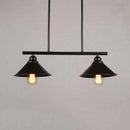 GobekUsa Retro Loft Metal Island Pendant Light Fixture - Black Finish, Conical Design, 2/3 Lights - Kitchen Ceiling Lighting