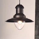 GobekUsa Retro Loft Saucer Ceiling Pendant Light in Black/White for Coffee Shop