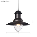 GobekUsa Retro Loft Saucer Ceiling Pendant Light in Black/White for Coffee Shop