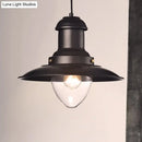 GobekUsa Retro Loft Saucer Ceiling Pendant Light in Black/White for Coffee Shop