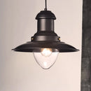 GobekUsa Retro Loft Saucer Ceiling Pendant Light in Black/White for Coffee Shop