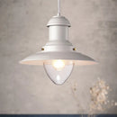 GobekUsa Retro Loft Saucer Ceiling Pendant Light in Black/White for Coffee Shop