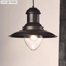 GobekUsa Retro Loft Saucer Ceiling Pendant Light in Black/White for Coffee Shop