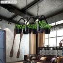 GobekUsa Retro Metal Island Ceiling Light with Black/White 2 Lights - Perfect for Restaurants