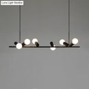 GobekUsa Retro Metal Island Lamp - Black Hanging Light with Bare Bulb Design, 6/10 Heads for Dining Room in White/Black