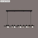 GobekUsa Retro Metal Island Lamp - Black Hanging Light with Bare Bulb Design, 6/10 Heads for Dining Room in White/Black