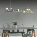 GobekUsa Retro Metal Island Lamp - Black Hanging Light with Bare Bulb Design, 6/10 Heads for Dining Room in White/Black