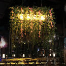 GobekUsa Retro Metal 4-Head LED Island Ceiling Light with Plant Decor for Restaurants