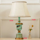 GobekUsa Green Resin Table Lamp: Retro Bedside Lamp for Bedroom Décor