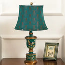 GobekUsa Green Resin Table Lamp: Retro Bedside Lamp for Bedroom Décor