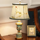 GobekUsa Green Resin Table Lamp: Retro Bedside Lamp for Bedroom Décor