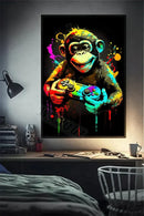 GobekUsa Retro Monkey Gaming Room Wall Art Poster