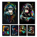 GobekUsa Retro Monkey Gaming Room Wall Art Poster