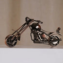 Retro motorcycle model metal figurine – living room decor trio by Decorbites