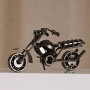 Retro motorcycle model metal figurine – living room decor trio by Decorbites